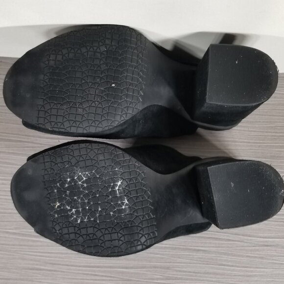 BP. Block Heel Peep-Toe Mules, Black Suede, Womens Size 5.5 M - Picture 11 of 12